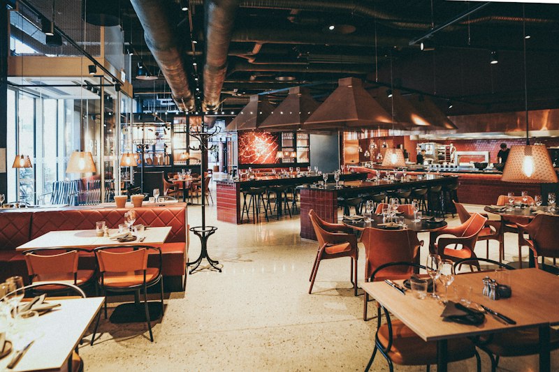 Fast food restaurant interior